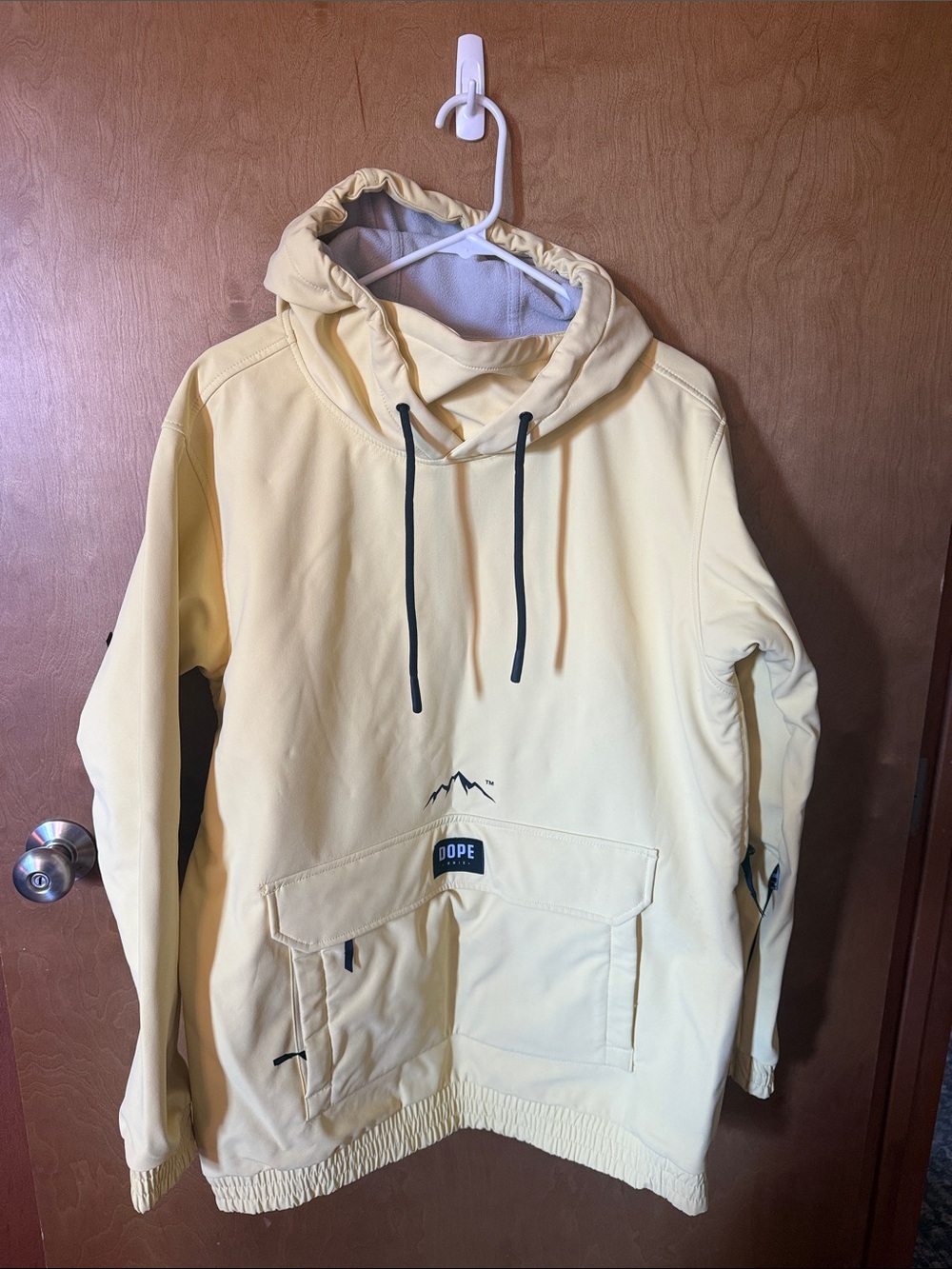 Women's Ski Anorak Jacket in Mustard Yellow with Black Accents